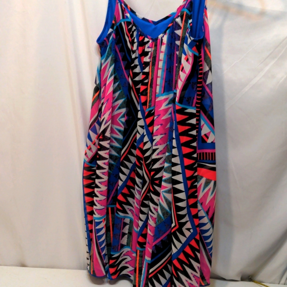Express colorful mini dress or long blouse size SP